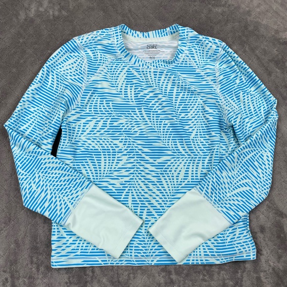 Athleta Kids 14 Blue Swim Rash Guard - Picture 3 of 5